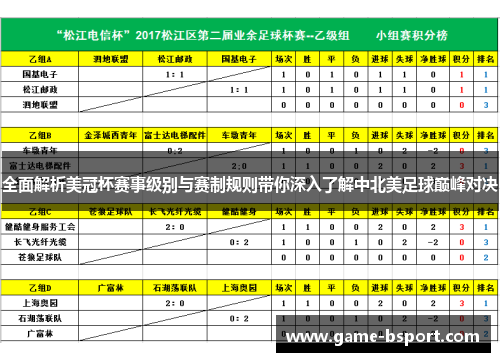 全面解析美冠杯赛事级别与赛制规则带你深入了解中北美足球巅峰对决